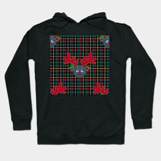 plaid christmas reindeer moon emoji Hoodie